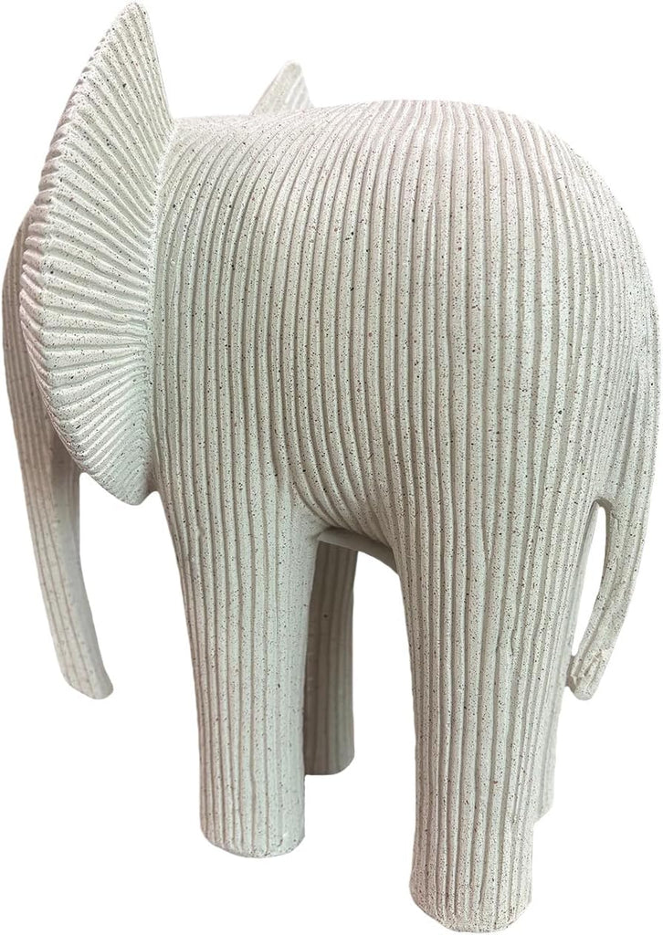 Abstract Elephant Sculpture, Modern Minimalist Elephant Figurine, Resin Animal Statue Decor, Neutral Tone Elephant