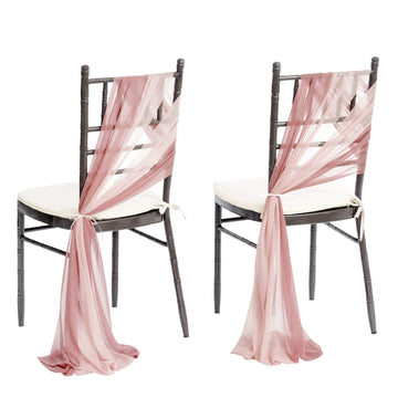 Chair Sashes Wedding Aisle Decorations Dusty Rose Mauve 16pcs