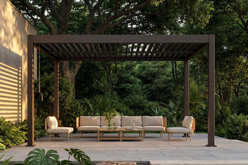 10' x 10' Louvered Pergola Outdoor Aluminum Pergola Kit with Adjustable Roof