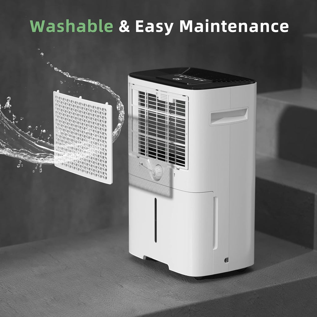 30 Pint Dehumidifiers for Home and Basements, with 3 Working Modes, Overflow Protection