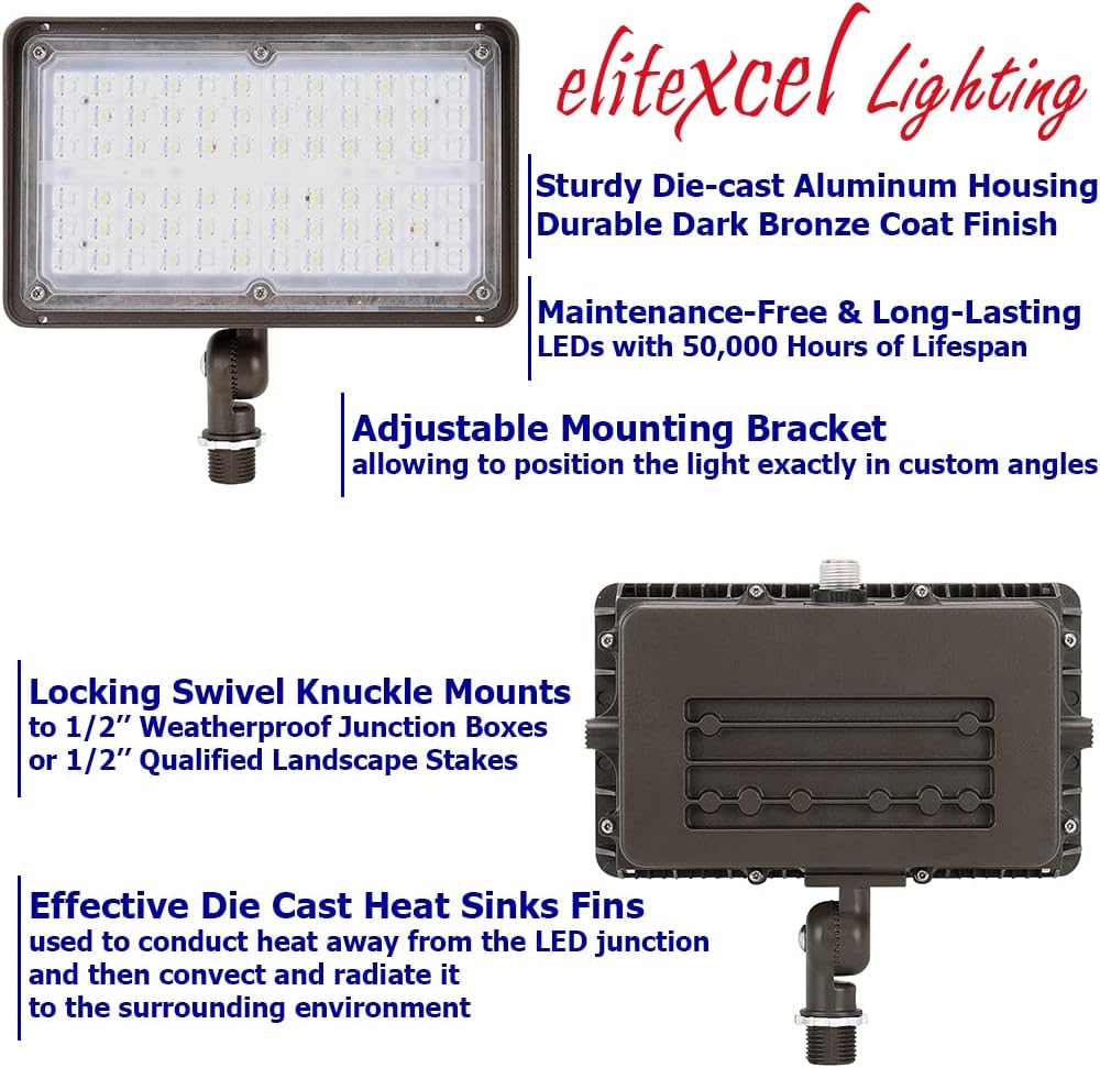 OptiShield 60W LED Flood Light 120-277V 10-Yr Warranty 5000K Facade 1PK | UL Listed 7450LM daylight area lamp