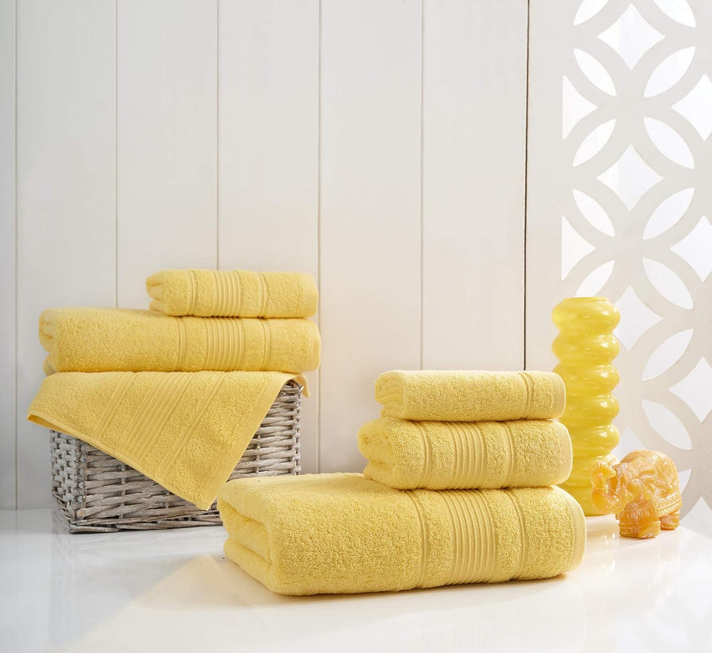 6-Piece Bath Towels Set, 100% Turkish Cotton Premium Quality Bathroom Towels, Soft and Absorbent Turkish Towels, Set