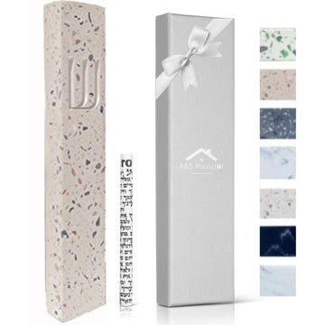 Modern Stone Mezuzah Case Design, Mezuza Cover for Scroll Protection, Easy Peel and Stick Houswarming Gift and Home