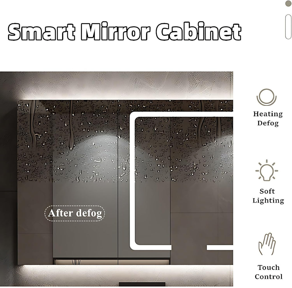 Bathroom Vanity with Sink - Single Sink Floating Vanity with Anti-Fog Mirror Cabinet