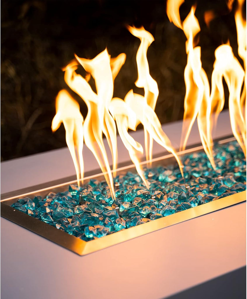 48 x 14 Inch Upgrade Rectangle Fire Pit Burner Pan Kit with H-Burner Natural Gas