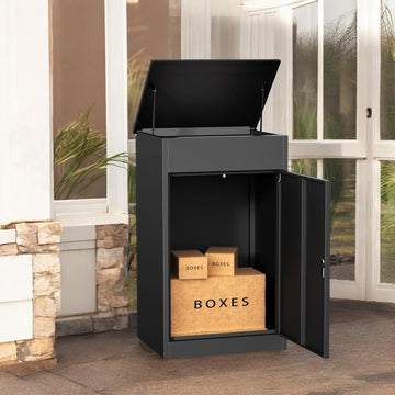 33.5Inch/85CM Express Package Delivery Boxes Large Space Black Parcel Drop Boxes with Lock