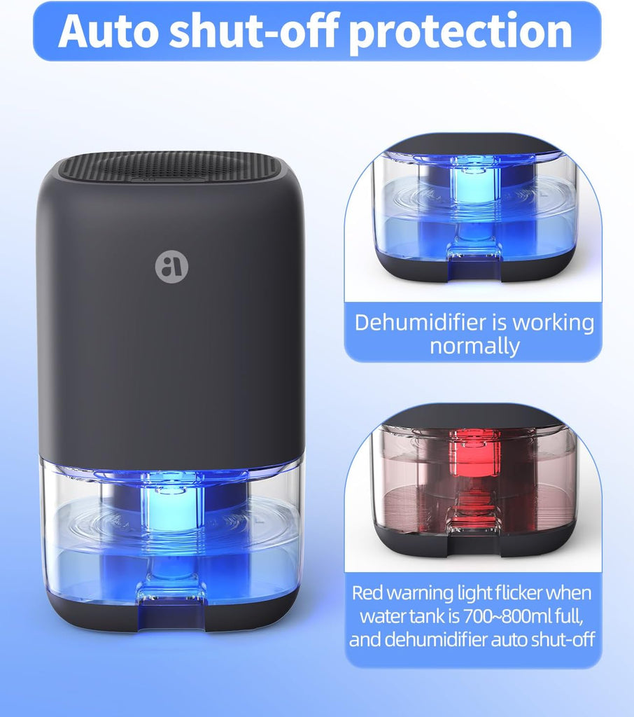 Dehumidifier, 35 OZ Small Dehumidifiers for Bedroom for Home, Quiet with Auto Shut Off