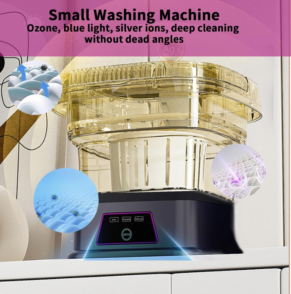 Mini Portable Washing Machine 16L, Foldable Mini Washer with Spin Dryer Basket, 3 Wash Modes for Small Loads (Baby