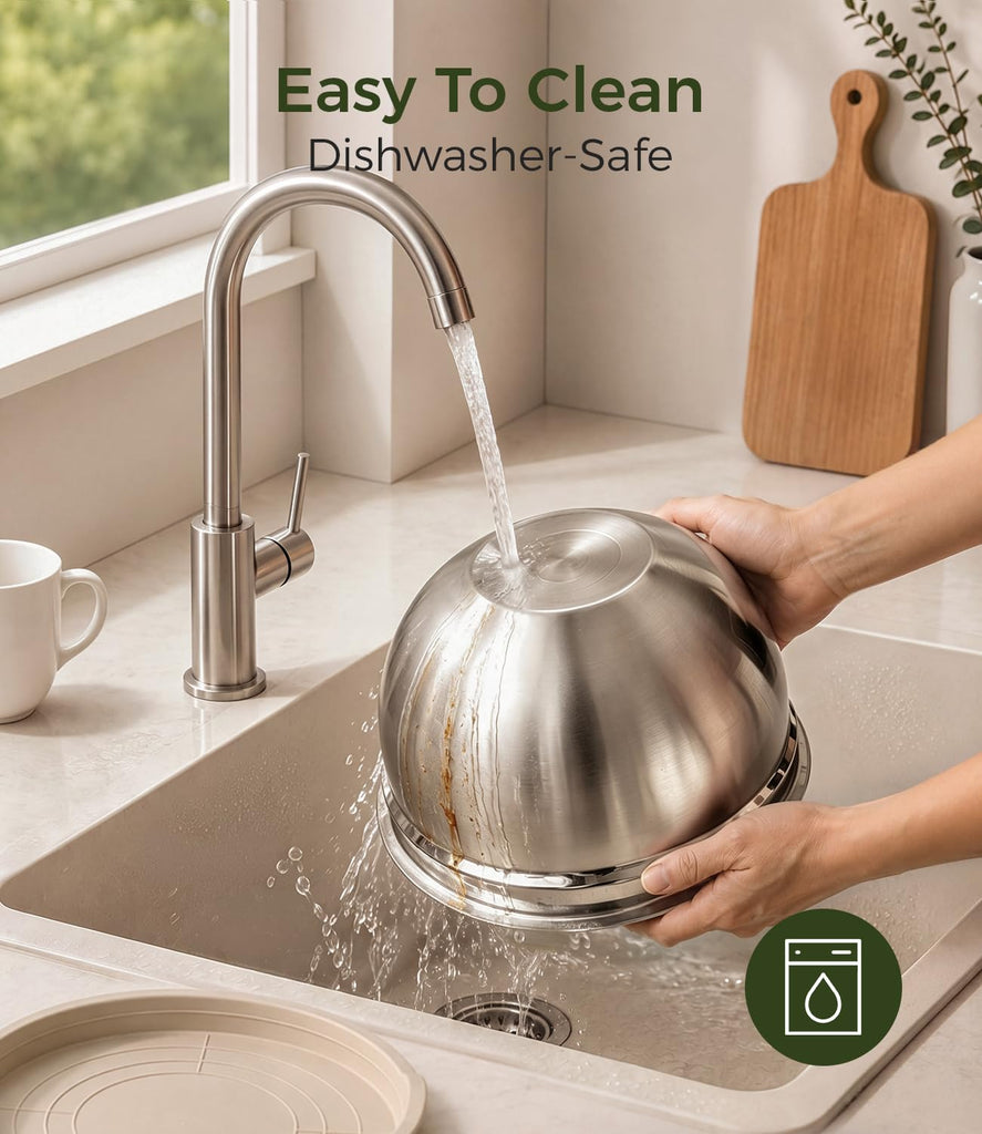Stainless Steel Mixing Bowls: 6-Piece Prep & Storage Set with Lids