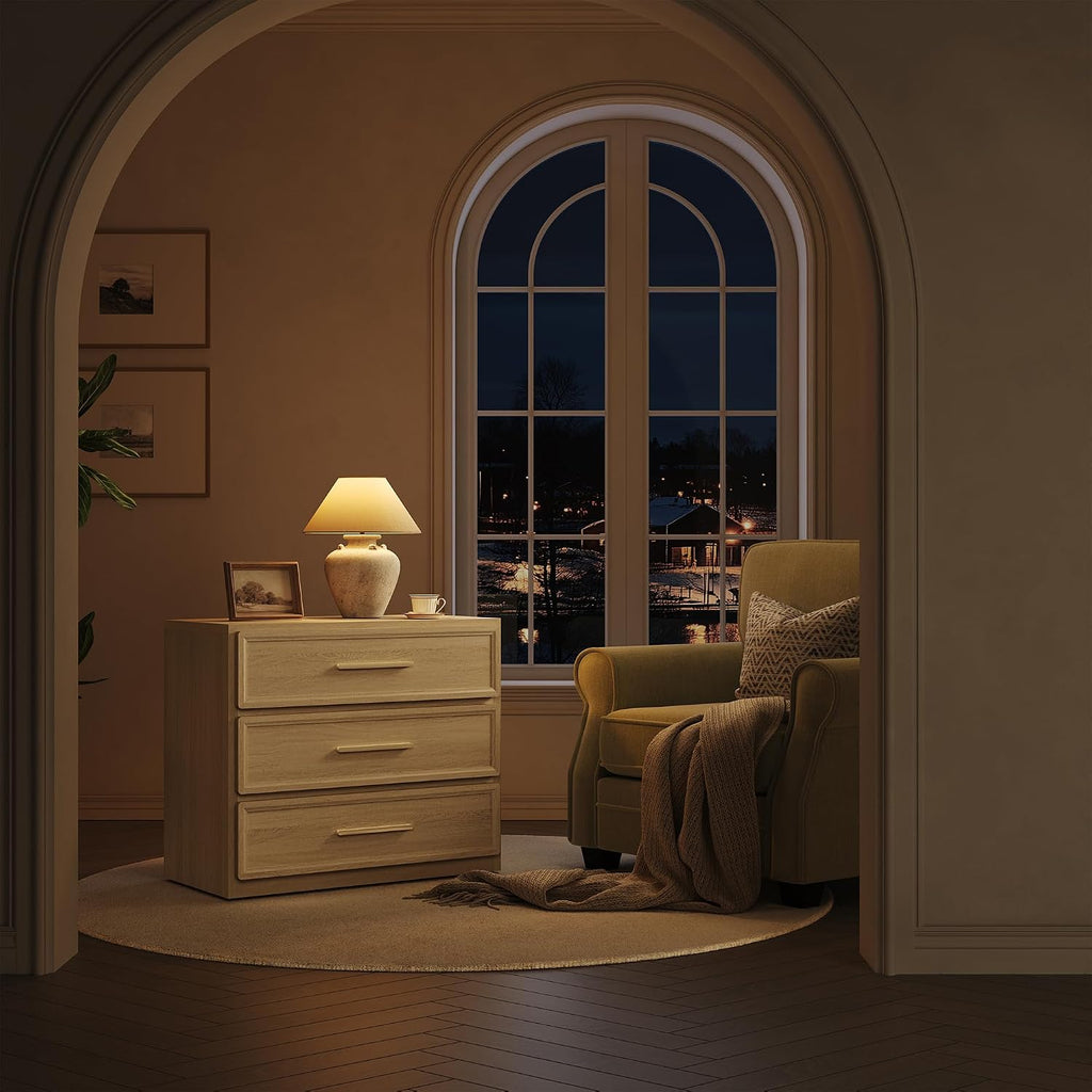 Night Stand Set 2 Oversized Extra Large Nightstands Set of 2 Tall Bedside Side Table with 3 Drawers Storage Modern