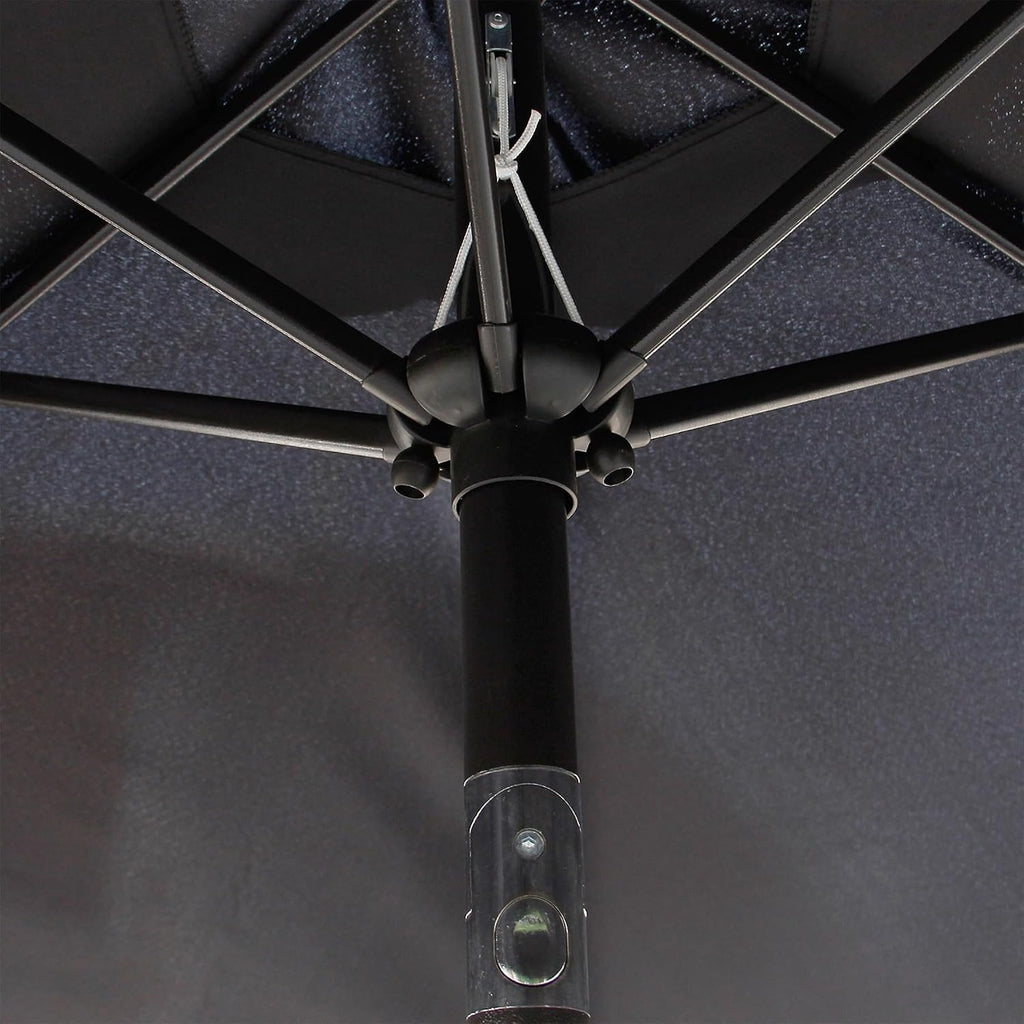 7.5 ft Patio Umbrella, Yard Umbrella, Outdoor Market Umbrella with Push Button Tilt Crank (Black)