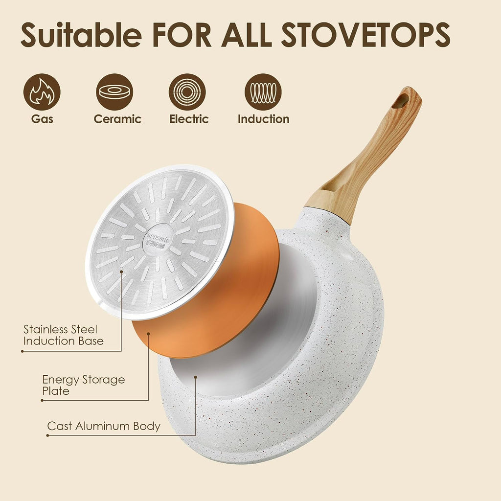 23 PCS Nonstick Ceramic Cookware Set, PFAS/PFOA Free, Induction | Non Toxic Pots and Pans, Healthy Kitchen & Home