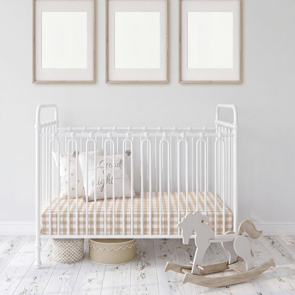 4 Pack Crib Sheets for Baby 52'' X 28" Brown Floral Crib Sheet
