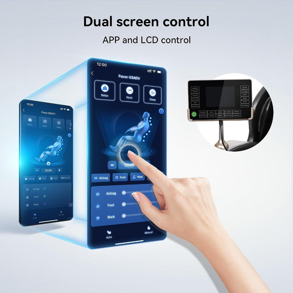 Full Body Massage Chair of Dual-core S Track,Shiatsu Massage Recliner of Zero Gravity with APP and LCD