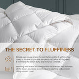 Goose Down Comforter Twin, Fluffy Soft Noiseless Duvet Insert, 100% Cotton Shell, 750+ Fill Power, 4