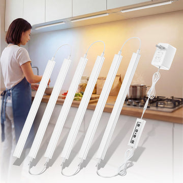 6 Pack Under Cabinet Lighting Plug in, Dimmable & 3 Color Temps