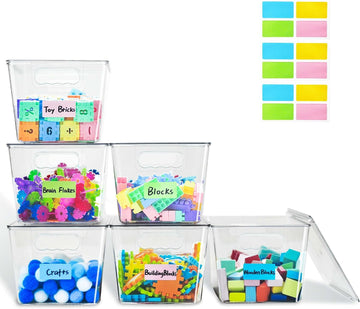 Clear Stackable Storage Bins, Plastic Toy Organizers and Storage with Lids, Toy Bins for Kids Organizer, Storage