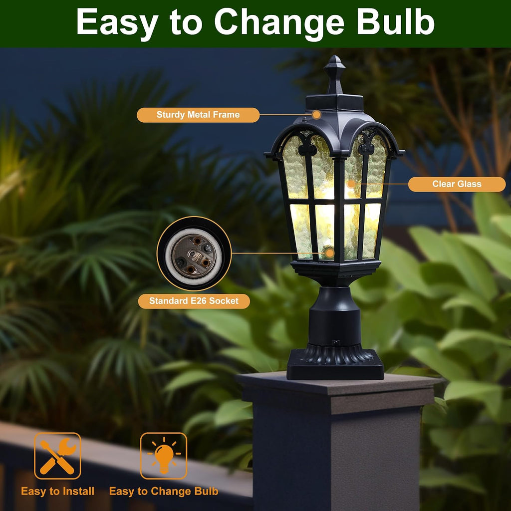 Outdoor Post Lights Fixture Anti-Rust Lamp Post Light Fixture Waterproof Exterior Pole Light Outside Pole Lighting
