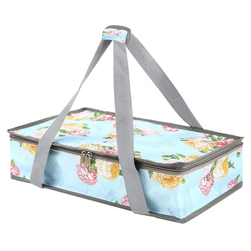 Blue Casserole Carrier for Hot Cold Food Lasagna Lugger Warmer Bag