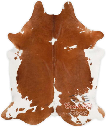 Genuine Brazilian Cowhide Rug - Authentic Cow Rug with Non-Slip Suede Backing - Cow Rugs & More - Natural Rugs (Brown