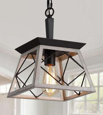 Farmhouse Dining Room Pendant Light Fixture,1-Light Industrial Chandelier Hanging Small Lights for Hallway Entryway