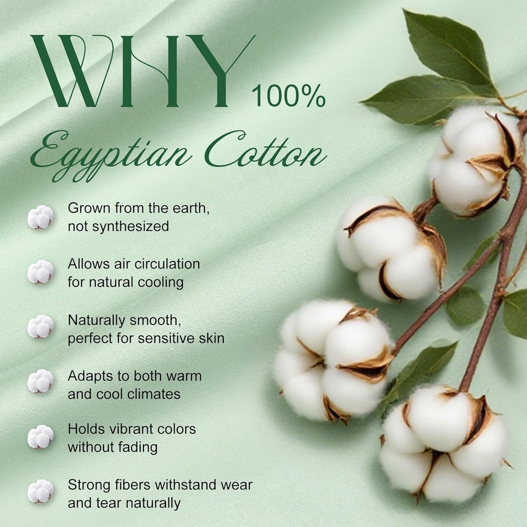 100% Egyptian Cotton Sheets Full Size Set - 1200 Thread Count 6 PC