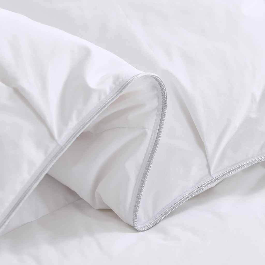 Goose Down Feather Fiber Comforter King, 100% 1200tc Cotton Fabric Duvet Inserts