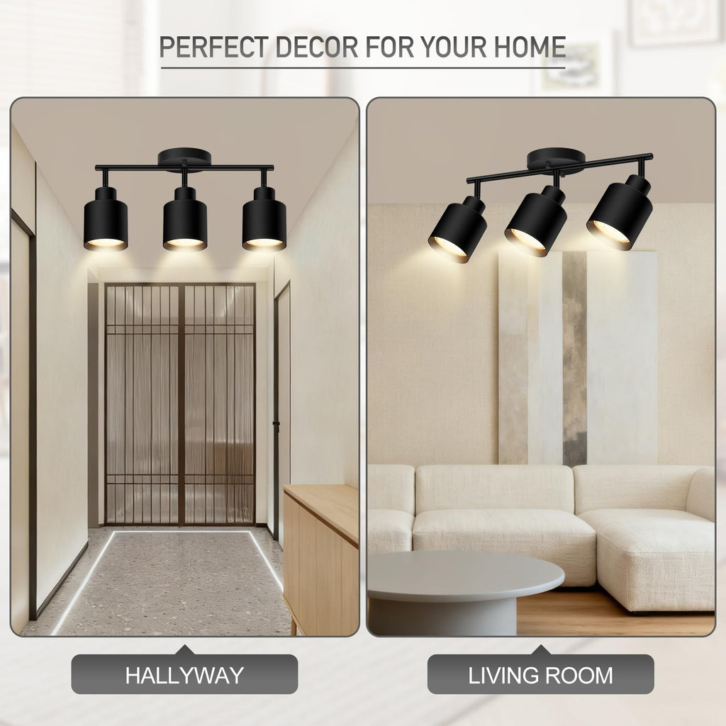 Led Track Lighting,Black Ceiling Lighting Fixtures,Wall Sconces Ceiling Spotlight with Foldable Light Arms