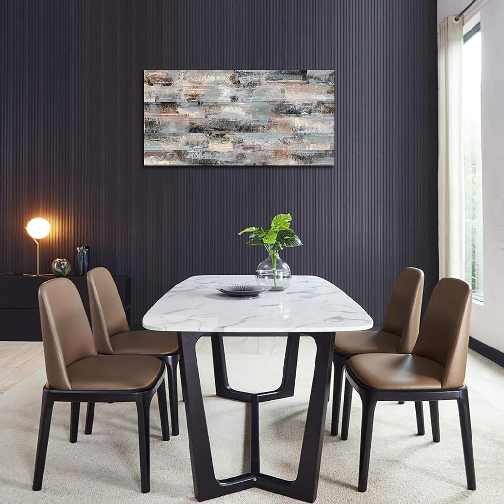 Gray Abstract Canvas Wall Art - Grey Brown Picture for Wall Decor Fabric Of Time Canvas Painting Abstract Prints