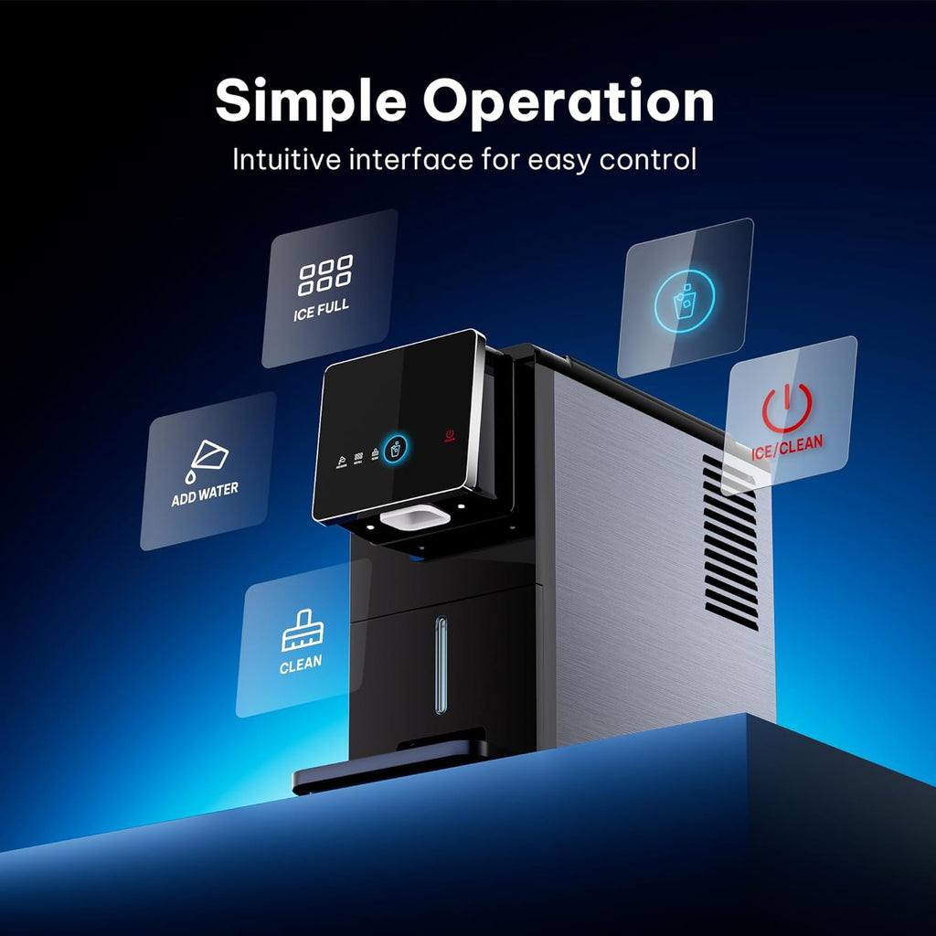 Nugget Ice Maker Countertop, Auto Drop Ice, Self Cleaning Ice Machine, 40 lbs/24H Soft Chewable Ice, Self Dispensing