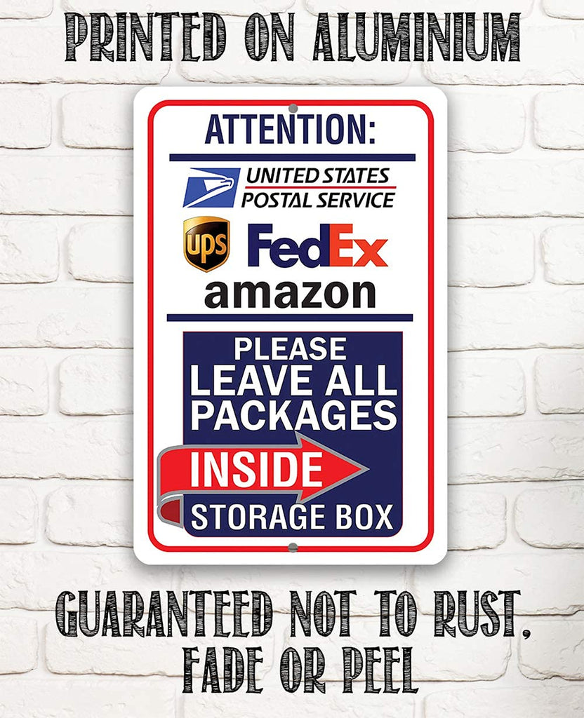 Delivery Sign for Package and Box Deliveries - Please Leave All Packages - Directional Deliveries Sign, Porch and