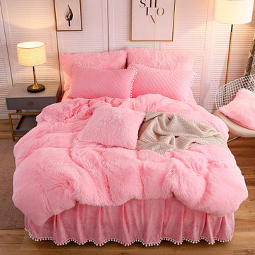 Luxury Plush Shaggy Duvet Cover Set, Ultra Soft Velvet Fluffy Furry Duvet Cover Set(1 Faux Fur Fuzzy Comforter Cover