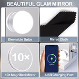 Vanity Mirror with Lights, 32 x 24 Tabletop Hollyhood Makeup Mirror, Hollywood Lighted Mirror with 18 Dimmable LED