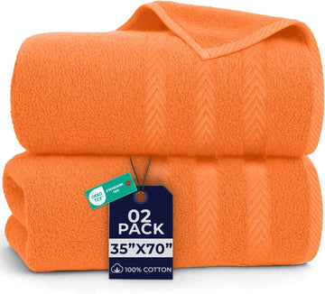 2 Pack Bath Sheets Extra Large 35x70, Large Bath Towels for Adults, XL Oversized Heavy Duty Towel Set, 600 GSM 100%