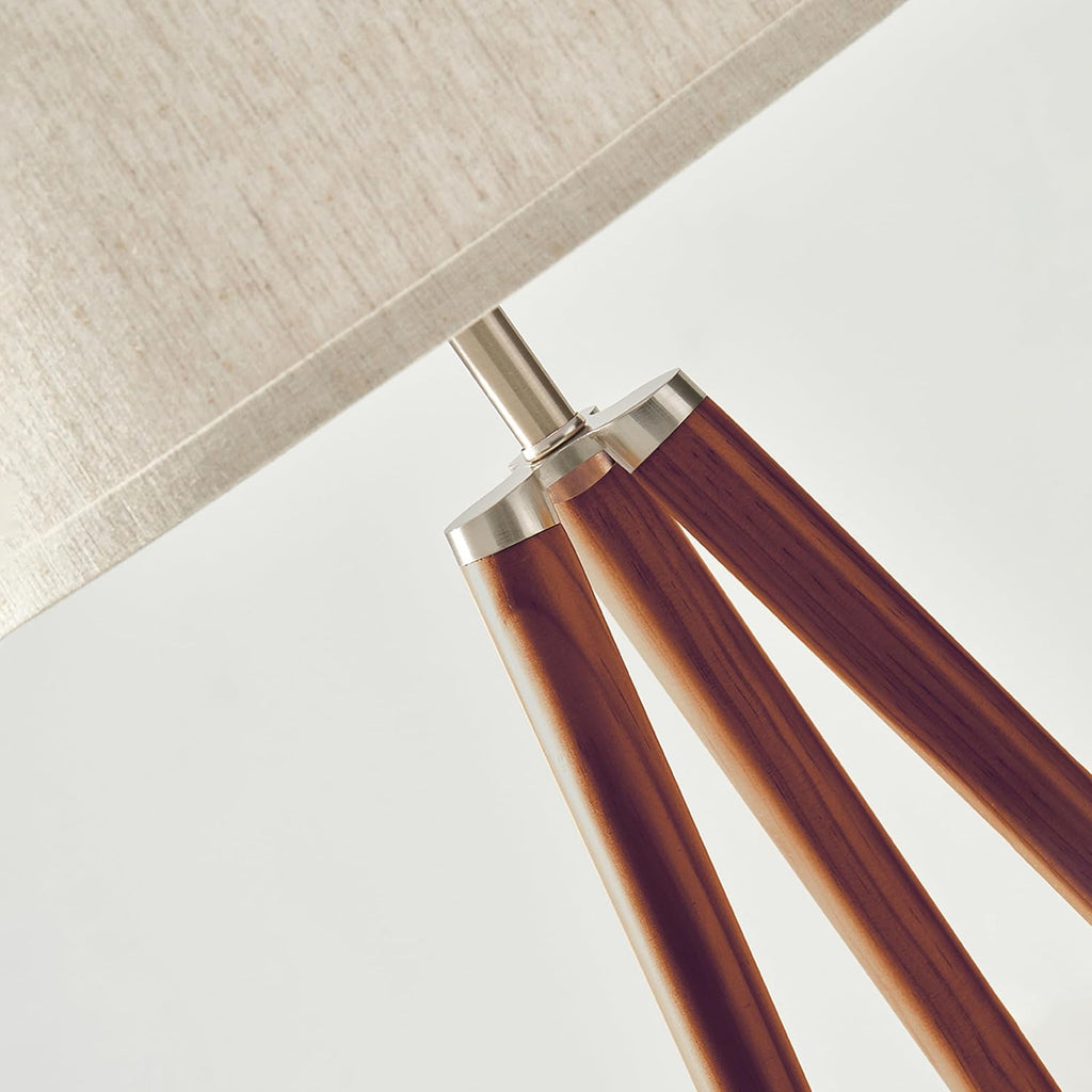 Emma LED Floor Lamp, Tall Lamp with Wood Legs, Mid-Century Modern Standing Lamp Reading, Tripod Lamps & Offices