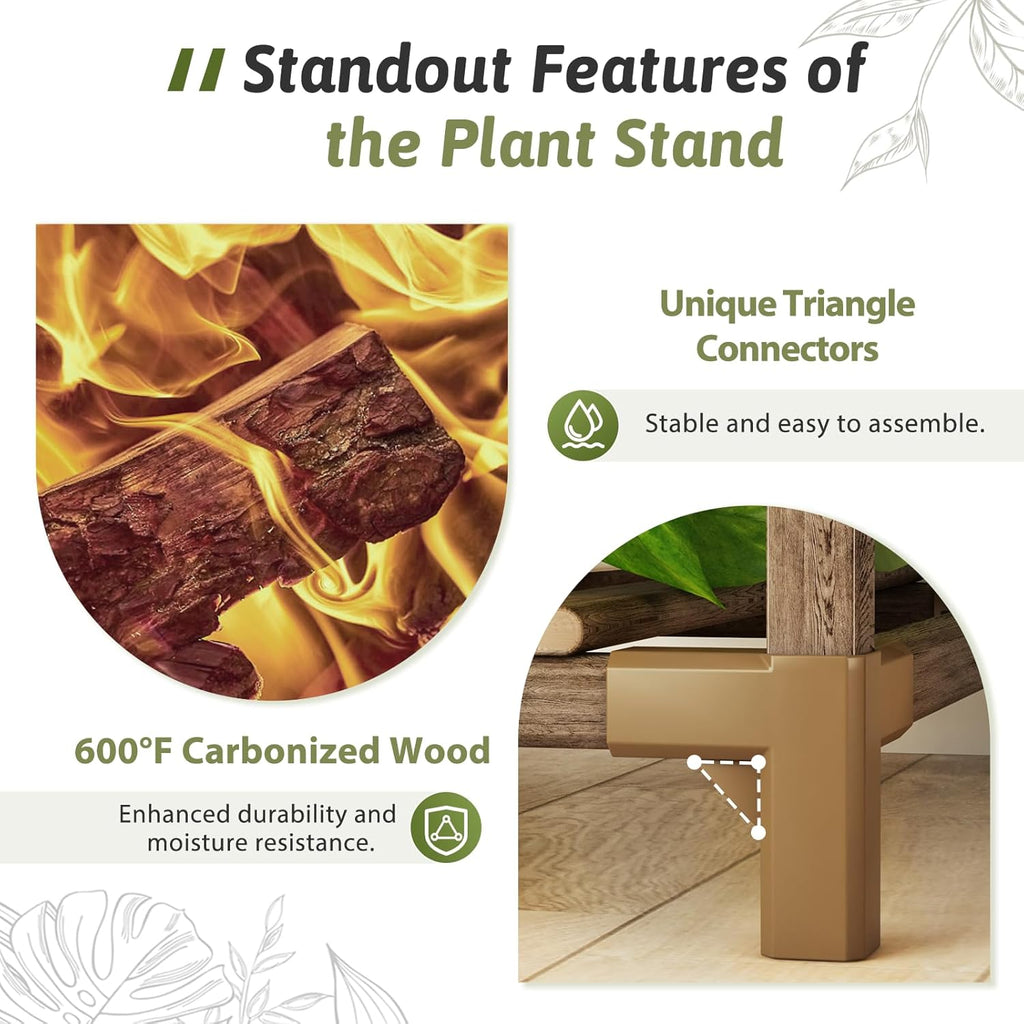 Plant Stand Indoor Outdoor 63" Tall Plant Shelf for Plants 14-Tier Large Plant Sheves Heavy Duty Plant Rack Garden