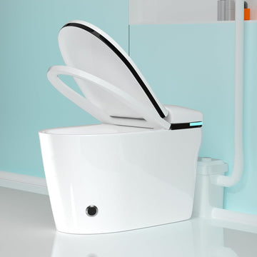 750W Macerating Upflush Smart Toilet with Pump System for Basement,Toilets with Bidet 3-Water-inlet [ADA Tall]