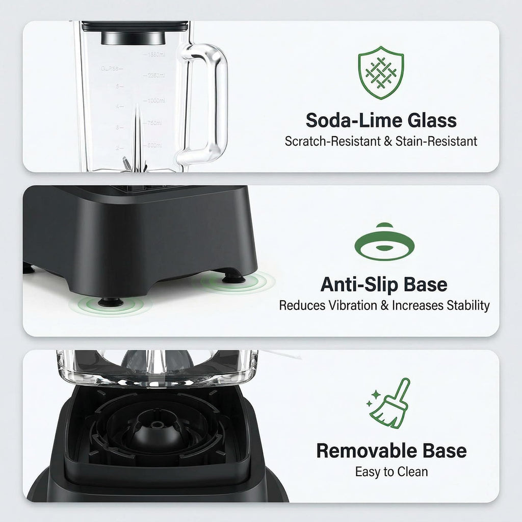 Professional Kitchen Blender, 850 Peak Watts Full-Size Multi Function Blender, 54oz Glass Jar, 4 Speed Pulse Mode