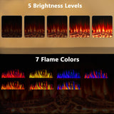 23 inch Electric Fireplace Insert with Stove Heater for TV Stand,LED Realistic Flame,Recessed Mounted Fireplace