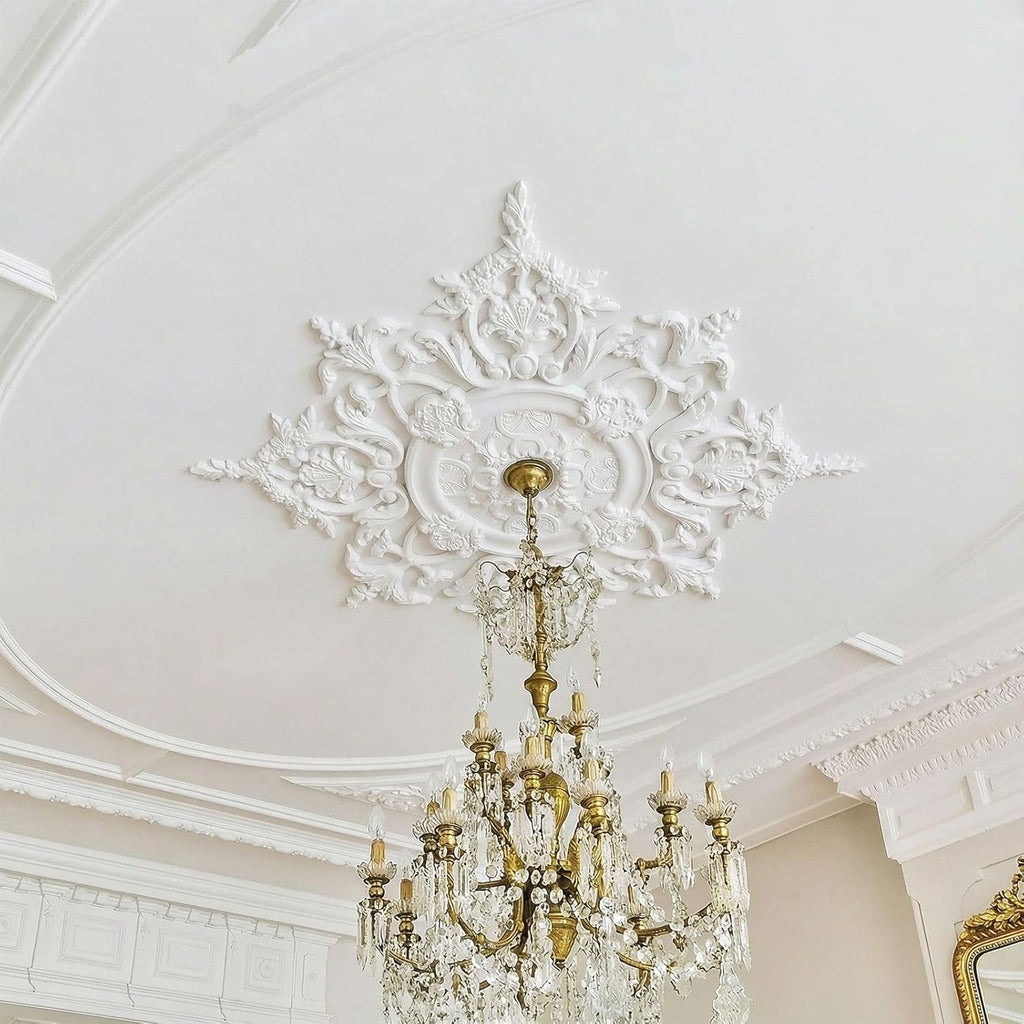 47.24 Inch Large Ceiling Medallion for Light Fixtures, 47.24"OD x 3.15"ID, Thermoformed Classic PVC 