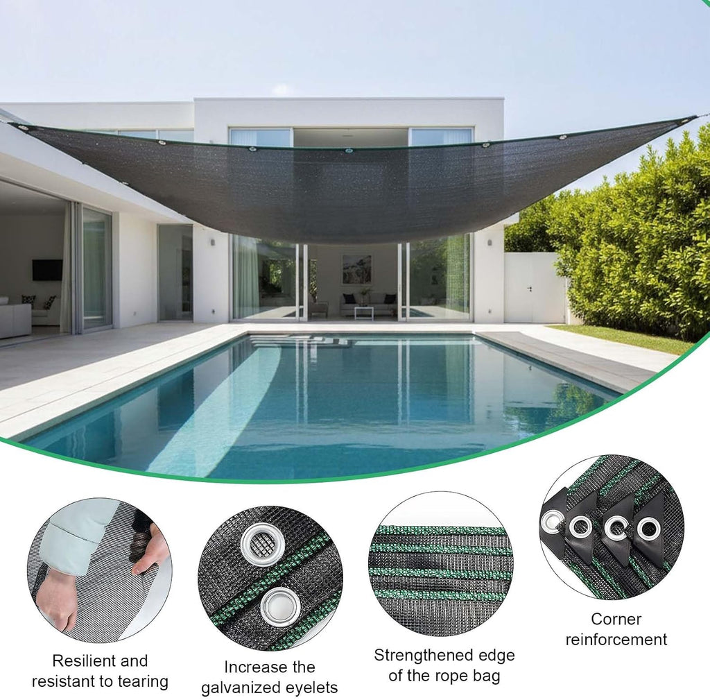 Outdoor Curtains Black Breathable Mesh Screen Netting with Grommets Porch Balcony Pergola Terrace Summer Net