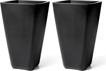 Bridgeview Tall Square Planter, Large Planters for Outdoor Plants, Gardening and Flower Pot or Porch, Efficient