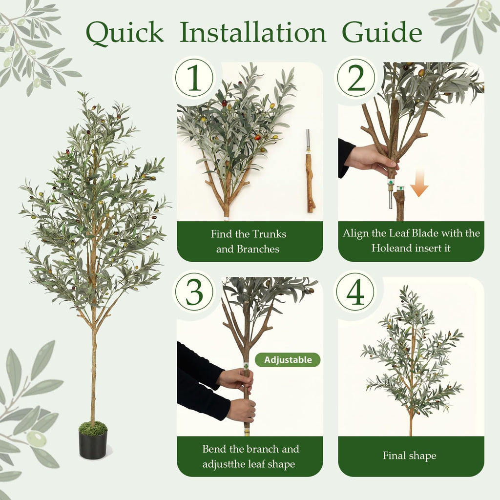 6FT Artificial Olive Tree Indoor Tall Faux
