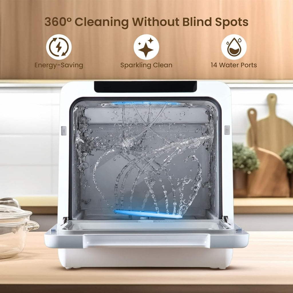 Countertop Dishwasher, 8 Wash Programs NEW Upgraded Model Portable Dishwasher with Child Lock & Delayed Start Function