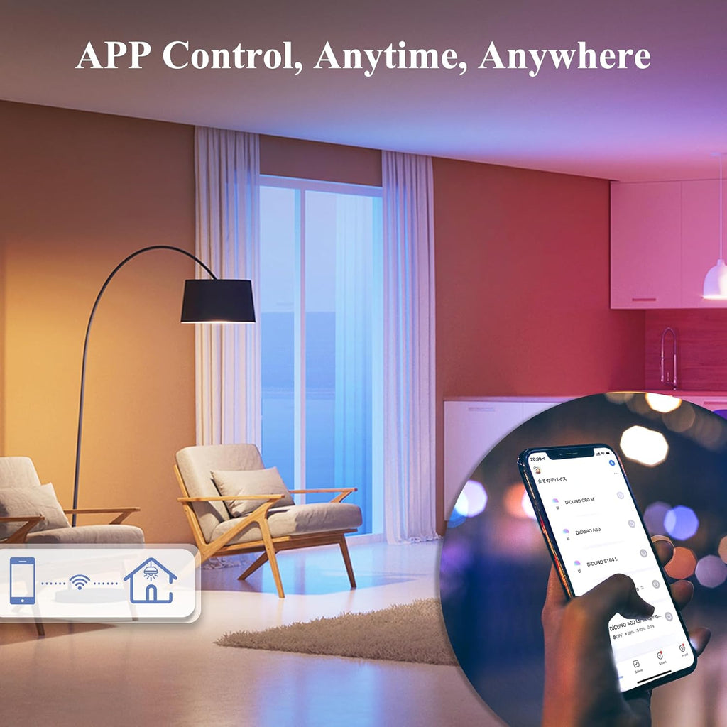 Smart Edison Bulb ST19, Color Changing WiFi Smart Light Bulb, 2700K-6500K Tunable via App, ST58 Edison Bulb