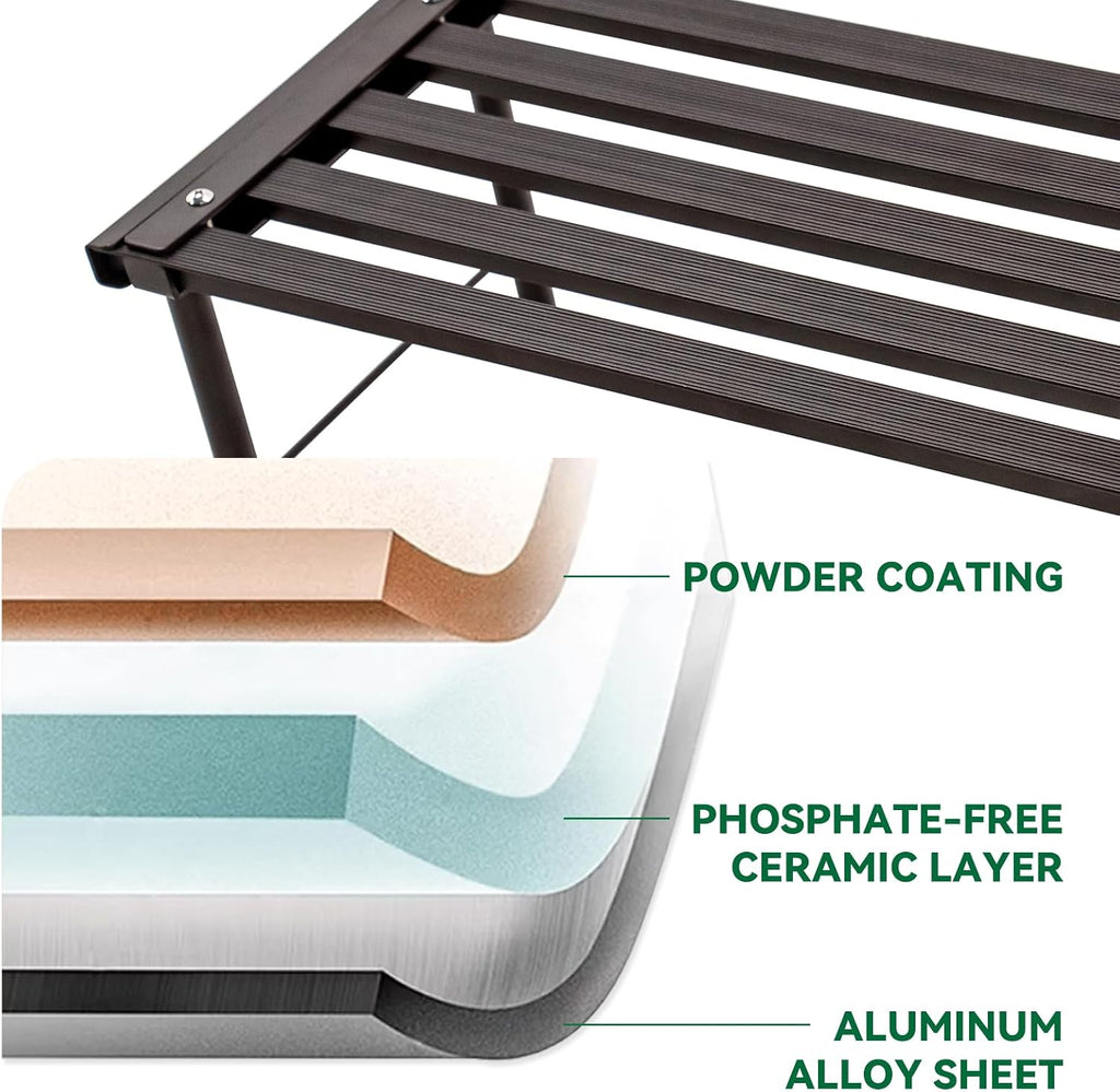 Metal Plant Stand, Rust-proof Aluminum Flower Pot Stand, Heavy Duty Planter Display Shelving Balcony Garden Living