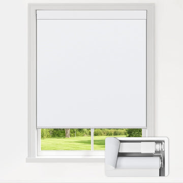 No Drill Blackout Roller Shades, 20" W x 48" H, White