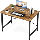 Computer Small Office Desk 40 Inch Student Study Writing Work with Headphone Hooks & Storage Bag Modern Simple PC Home