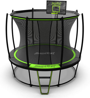 Hero Round Outdoor Backyard Trampoline with Net Safety Enclosure and Ladder - Heavy-Duty Jumping Trampoline Play