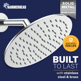 Solid Metal 8 Inch Rainfall Shower Head - CHROME - Shower Head Rainfall